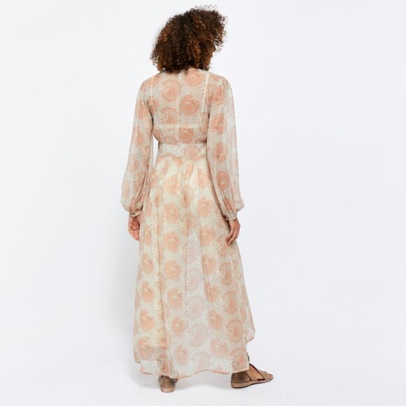 Free People long sleeve floral print semi-sheer longline duster - Picture 14 of 16